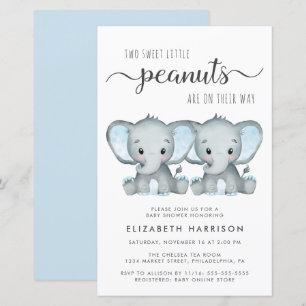 Budget - inbjudan till Elephant Twin Boys Baby Sho