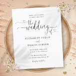 Budget - inbjudan till svartvitt skribentbröllop<br><div class="desc">Den här elegantens budget för svartvit bröllopsinbjudan kan vara personlig med dina firande-detaljer som är angivna i chic-typografi. Designad av Thisisnotme©</div>