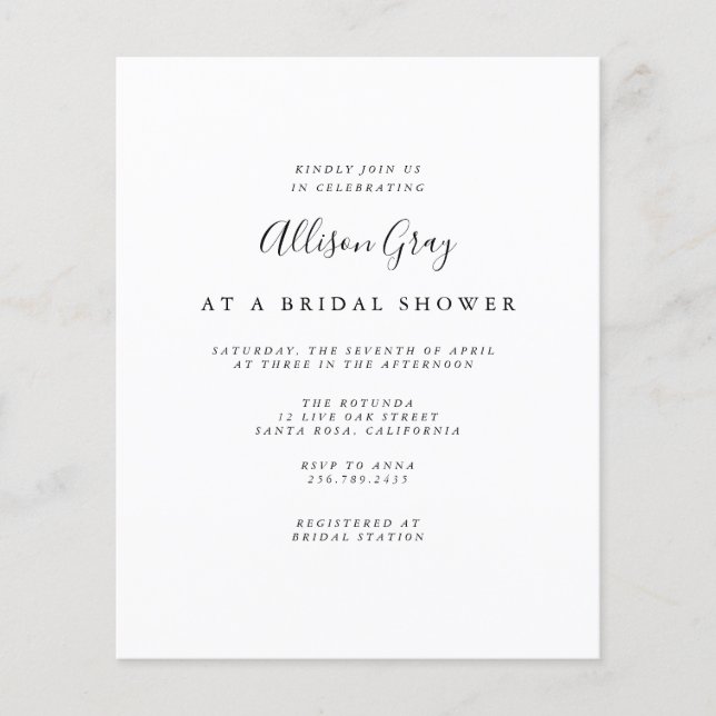 Budget Inbjudningskort för möhippan Flyer (Framsidan)