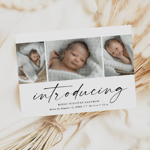 Budget Introducerar Baby 3 Foto Tack Kort