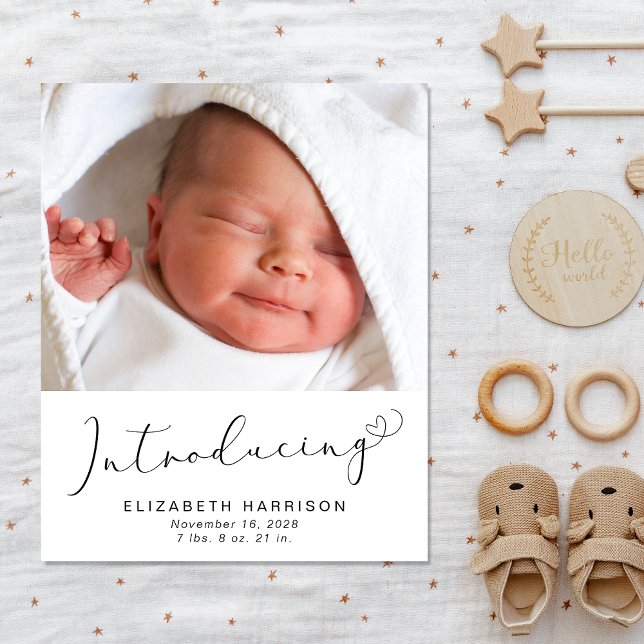 Budget - introduktion av 4 foton födelsemeddelande (A heartfelt and personalized way to introduce your bundle of joy to the world)