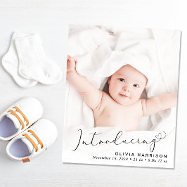 Budget Introduktion av skriptfotofödelsemeddelande