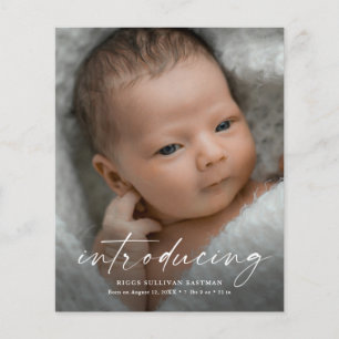 Budget Introduktion Baby Foto Tack Kort