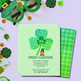 Budget Irish Gnome Initial Klöver St Paddys Inbjud Flygblad