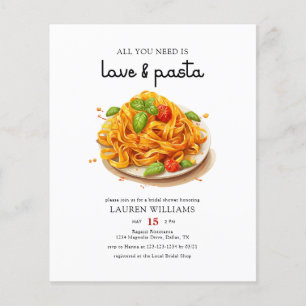 Budget Italienska Kärlek och Pasta Möhippa Inbjuda