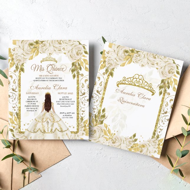 Budget Ivory Blommigt Princess Guld Arch Quinceane (Skapare uppladdad)