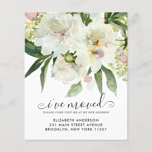 Budget jag har Flyttat Blommigt Botanical Peony Fl (Framsida)