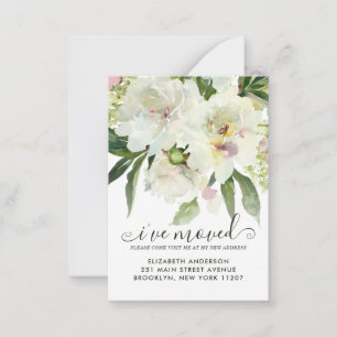 Budget jag har Flyttat Blommigt Botanical Peony Fl Anteckningskort