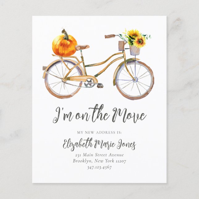 Budget jag har Flyttat Pumpkin SunBlom Bicycle Fly (Framsida)