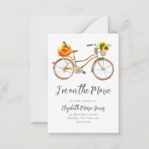Budget jag har Flyttat Pumpkin SunBlom Bicycle Fly Anteckningskort
