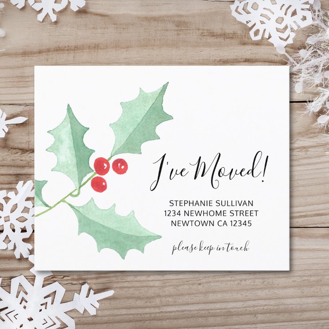 Budget Jag Har Flyttat Vattenfärg Holly Kort (Skapare uppladdad)