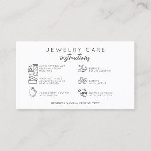 Budget Jewelry Care Instructions Earring Business Visitkort