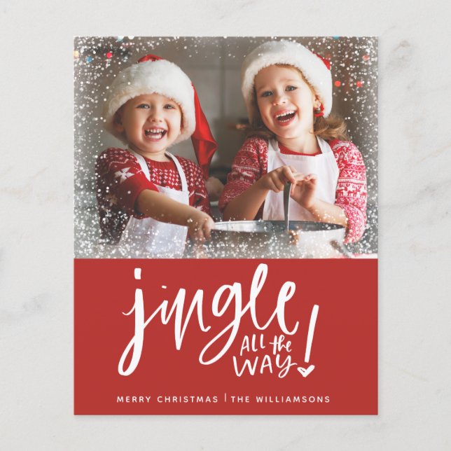 Budget Jingle All the Way | Modern Julfoto Flygblad (Framsidan)