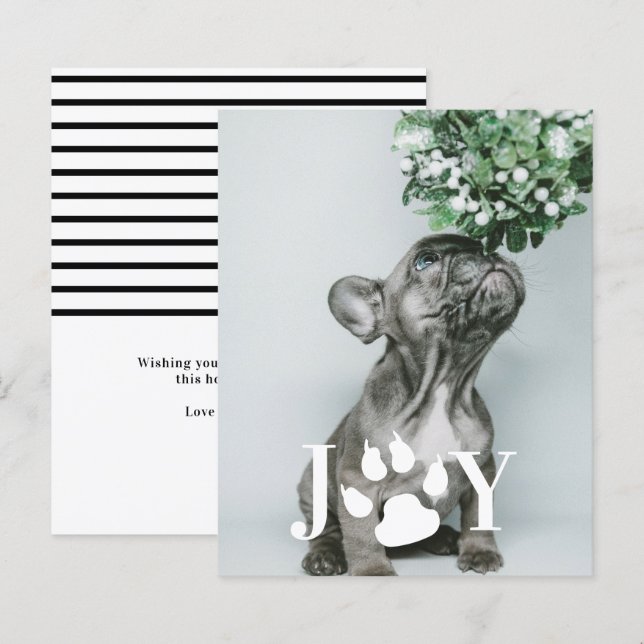 BUDGET Joy Hund Paw Skriv ut julfotkort (Fram/baksida)