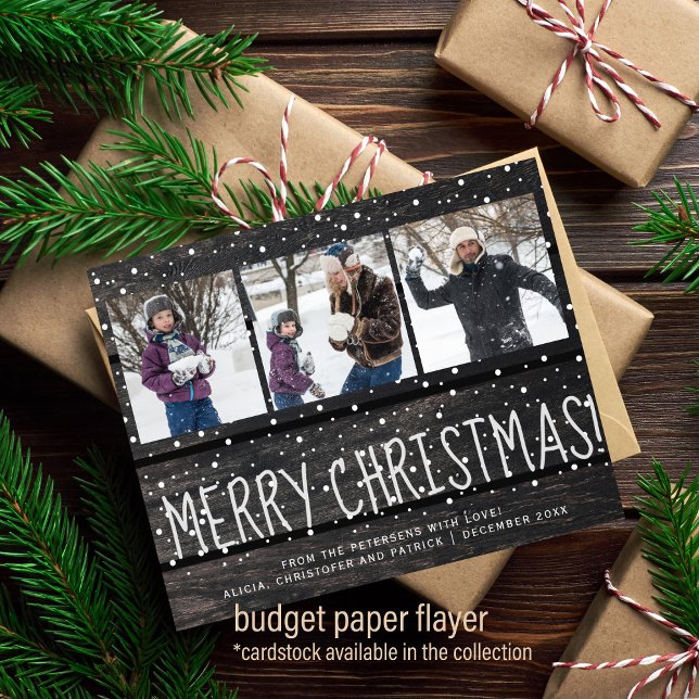Budget jul 3 fotokollage snö helgdag flygblad (Skapare uppladdad)