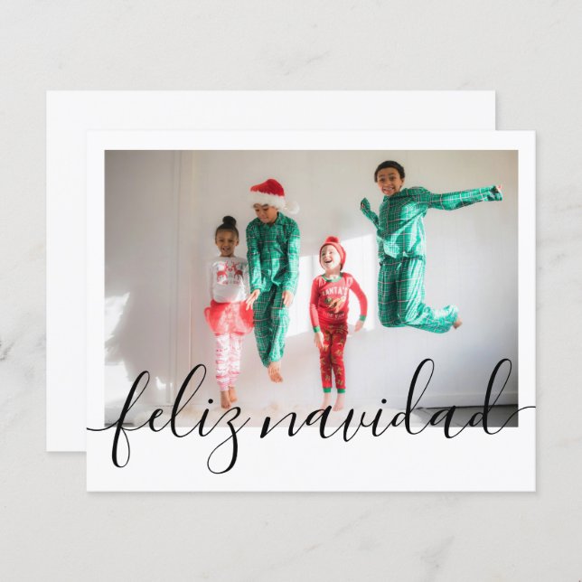 BUDGET Jul Feliz Navidad Typography Photo (Fram/baksida)