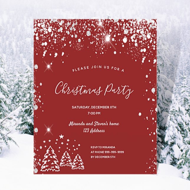 Budget jul - inbjudan till party red silver (Skapare uppladdad)