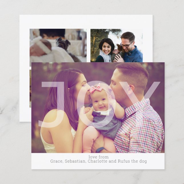 BUDGET Jul Joy Photo Personlig Card (Fram/baksida)