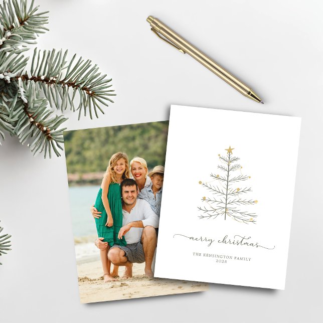 Budget Julgran Manus Fotokort (Budget Christmas Tree Script Photo Card)