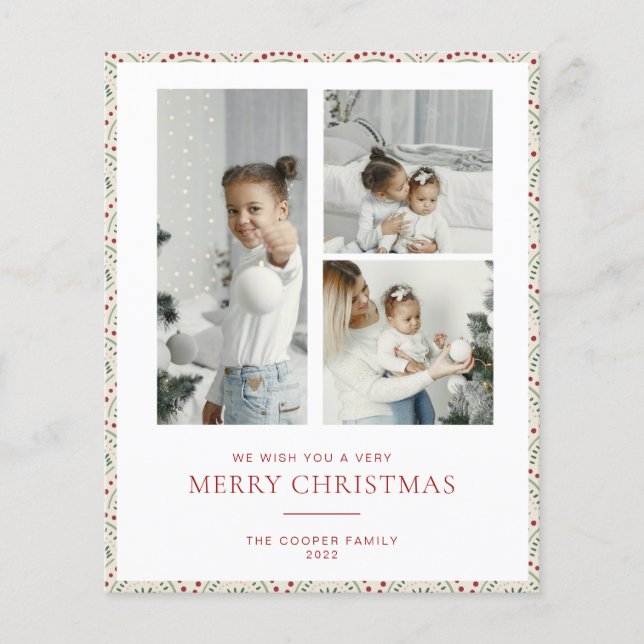 BUDGET Julkort i modern stil Flygblad (Framsidan)