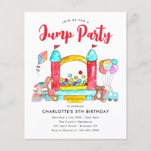 Budget JUMP PARTY Bounhus Trampoline Birthday