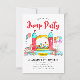 Budget JUMP PARTY Bounhus Trampoline Birthday Anteckningskort
