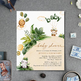 Budget Jungle Party Baby Shower-inbjudan