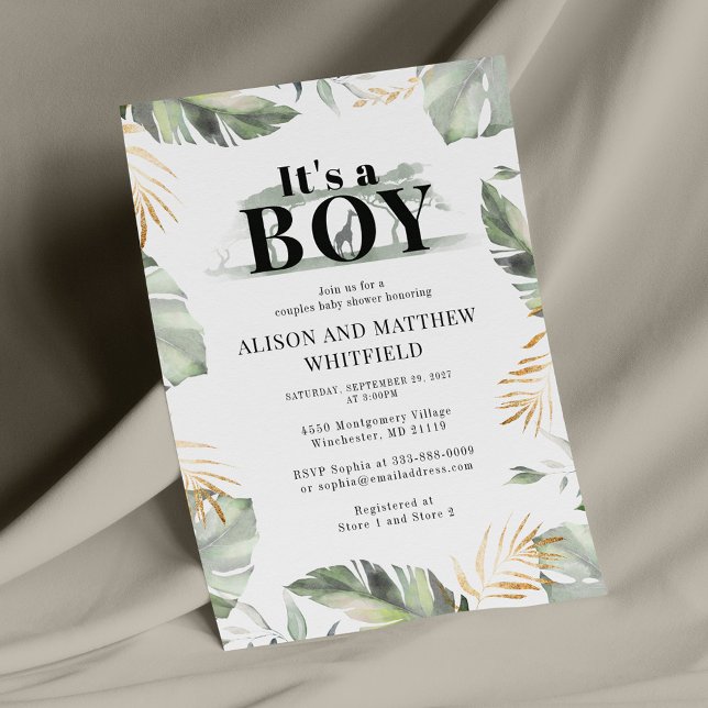 Budget Jungle Safari Giraffe Baby Shower Boys Brevpapper (Skapare uppladdad)