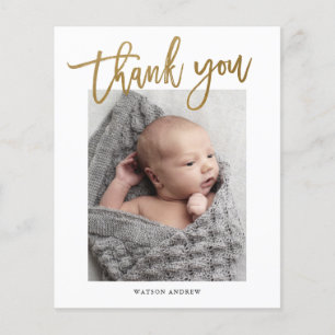 Budget kalligrafi Foto Baby Tackkort
