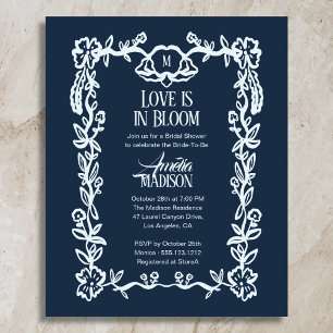 Budget Kärlek är i blom Bröllopsdusch med blommor Flygblad