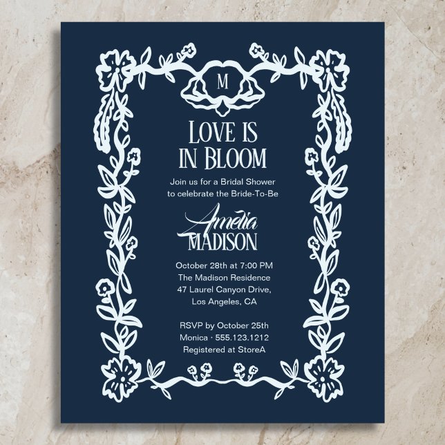 Budget Kärlek är i blom Bröllopsdusch med blommor Flygblad (Skapare uppladdad)