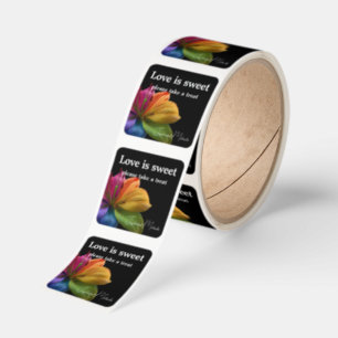 🌈 Budget Kärlek är Sött Fyrkantigt Klistermärke