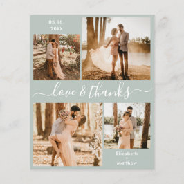 Budget Kärlek och Tack Collage Bröllop Tack F Flygblad