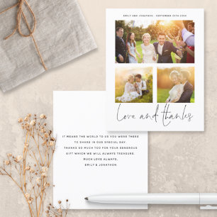 BUDGET Kärlek Tack 3 foton Bröllop Tack