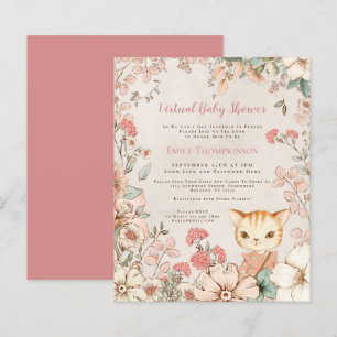 Budget Kattflicka Virtuell Baby Shower Inbjudan