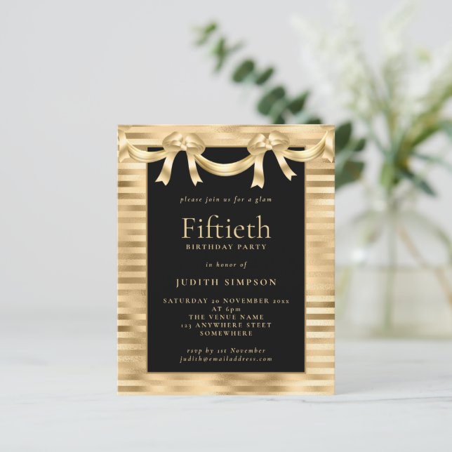 Budget Klassisk Guld Svart 50-års Födelsedagsinbju (Stående Fram)