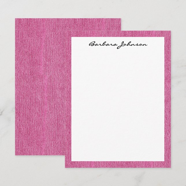 Budget Klient Vän Present, Rosa Denimtryck Anteckningskort (Fram/baksida)