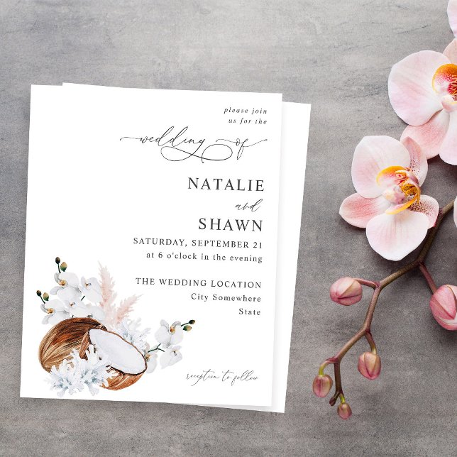 Budget Kokos Koral & Vit Blommig Bröllop (Skapare uppladdad)