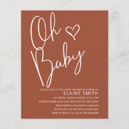 Budget könsneutral baby shower-inbjudan i rustik s