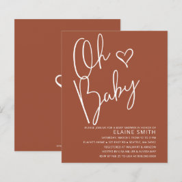 Budget könsneutral baby shower-inbjudan i rustik s