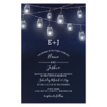 Budget Kväll Mason Jars Bröllopsinbjudningar