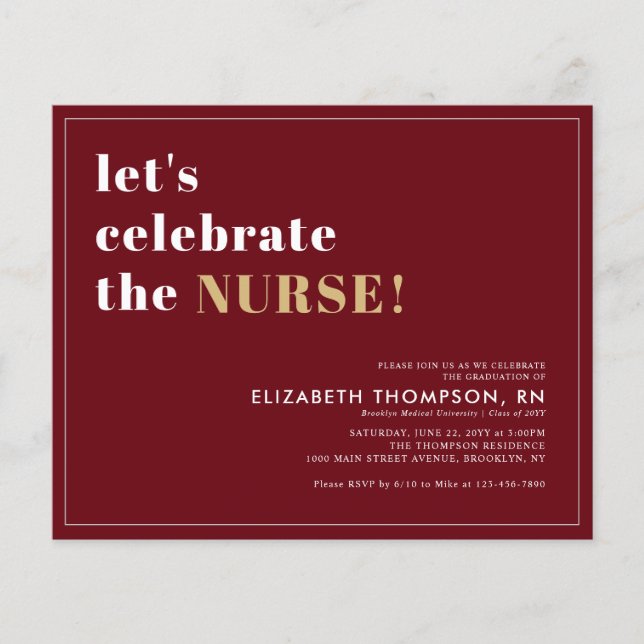 Budget Läkarutbildningen Sjuksköterska Examen Fest (Framsida)