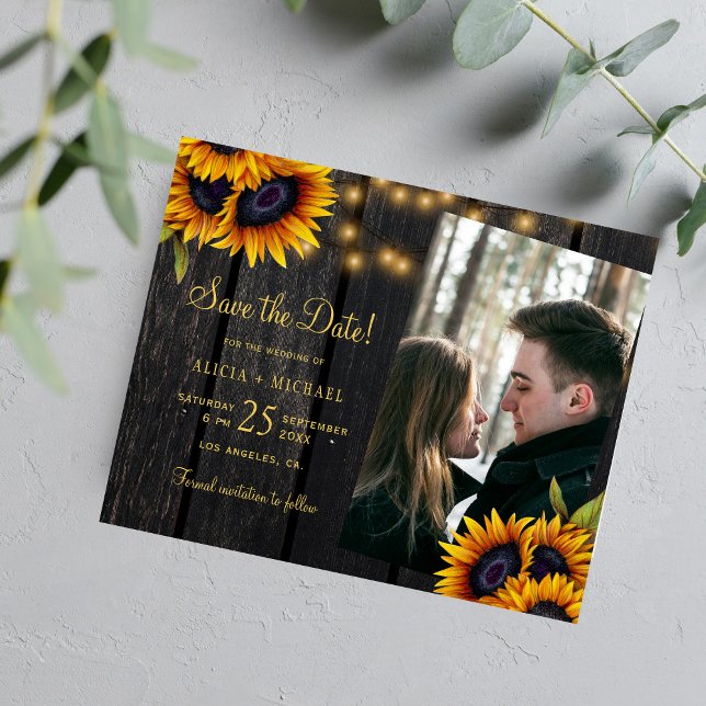 Budget lantlig blomsterfoto bröllop spara datum (Skapare uppladdad)