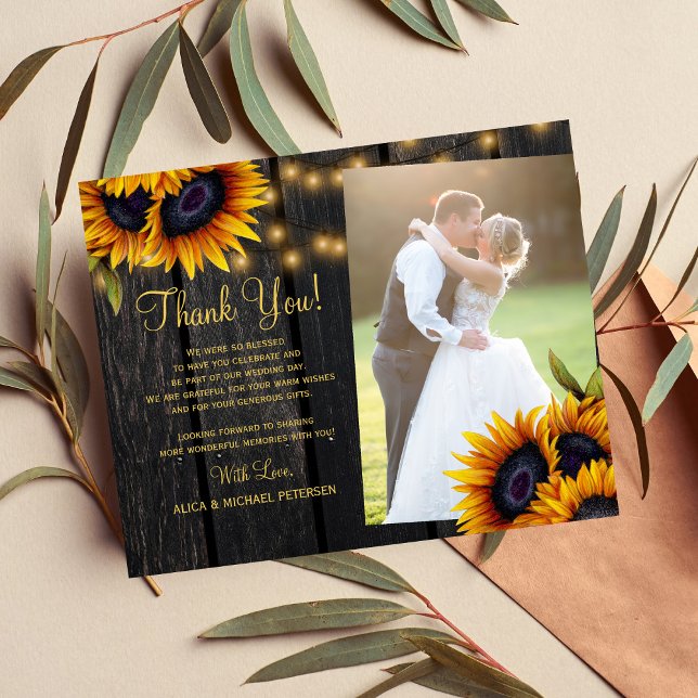 Budget lantlig blomsterfotografi tackkort för bröl (Skapare uppladdad)