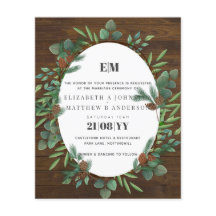 Budget lantlig grönska skog bröllopsinbjudan
