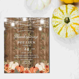 Budget lantlig trä blomster Thanksgiving Pot Luck