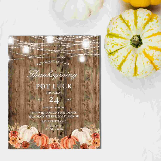 Budget lantlig trä blomster Thanksgiving Pot Luck (Skapare uppladdad)