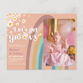 Budget Låt oss Groovy Daisy Rainbow Photo Birthday