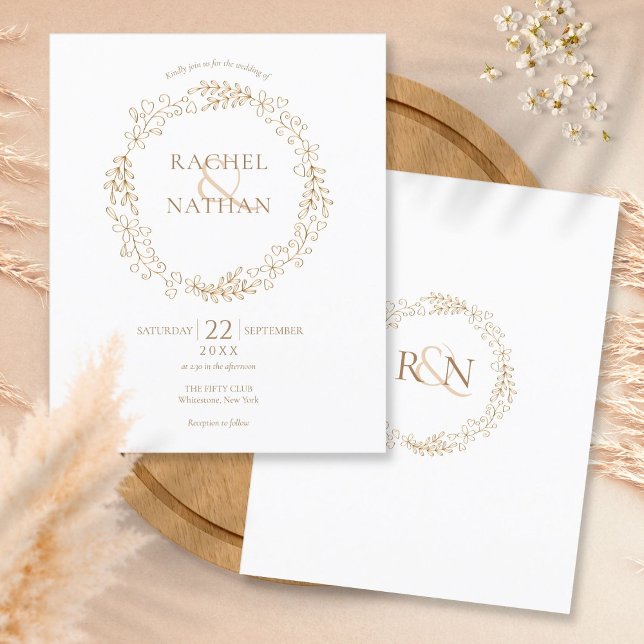 Budget Laurel Garland bröllopsinbjudan (Skapare uppladdad)