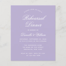 Budget Lavendel Lila Övningsmiddagsinbjudan
